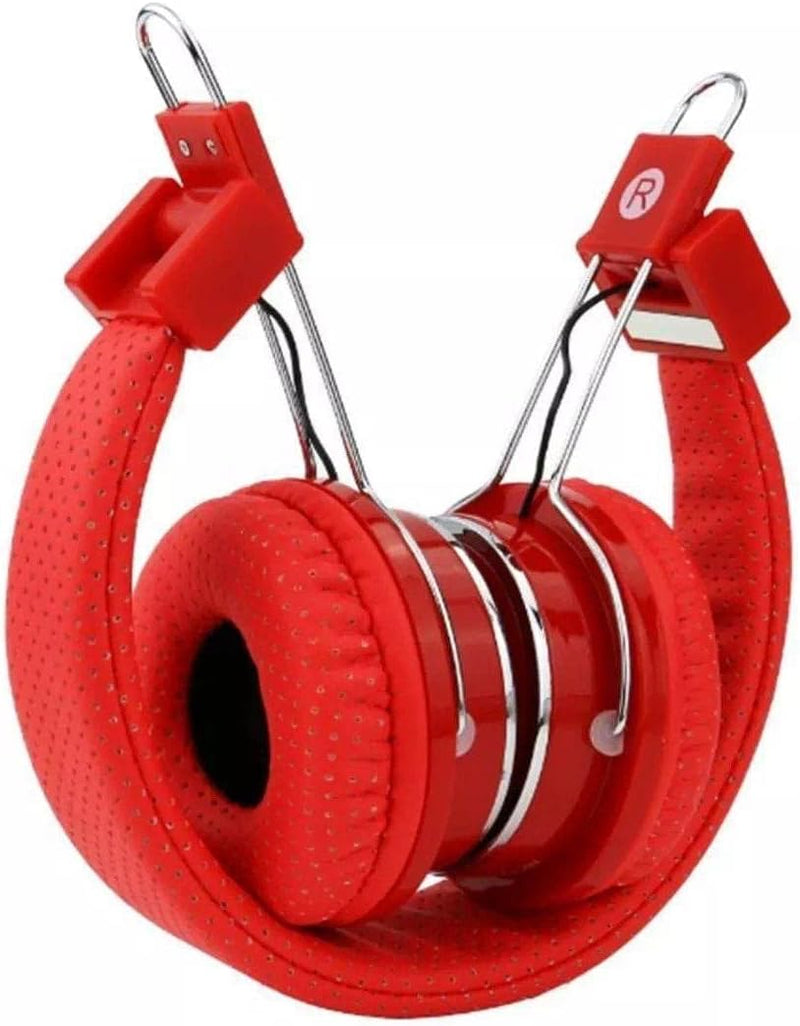 Fone De Ouvido Bluetooth Head Phone Sem Fio Cartão Sd Vermelho b05