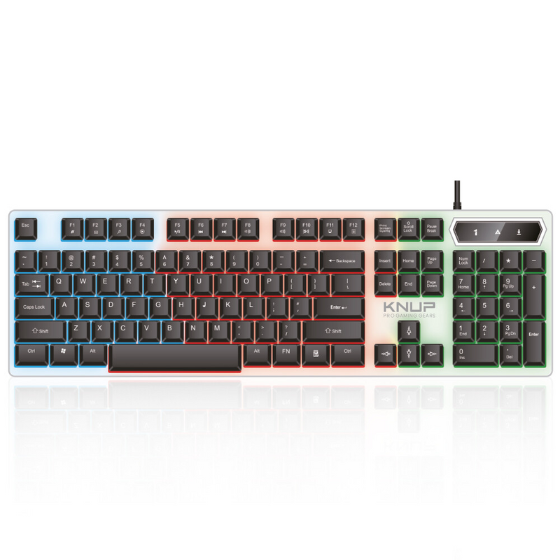 Kit Teclado e Mouse Gamer com Fio e Led RGB KNUP - KP-TE124