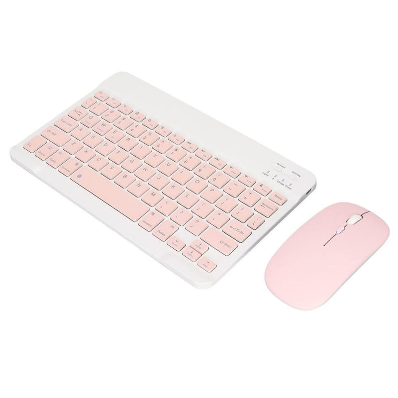 Kit Teclado e Mouse Bluetooth 5.2BT KA-685 Rosa C/ Carregamento USB Micro V8