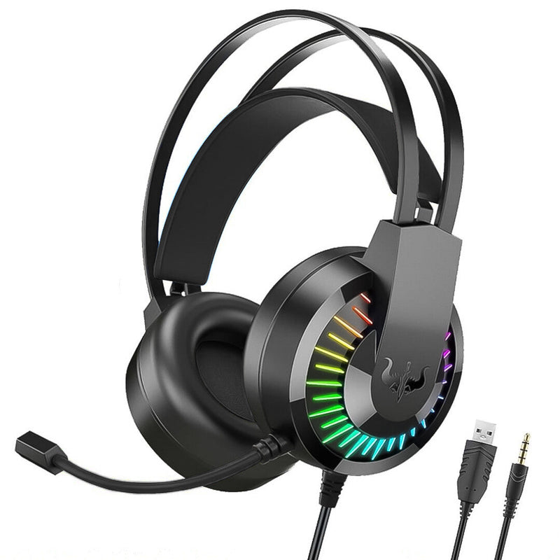 Fone de Ouvido Headset Gamer com Microfone e Led RGB Preto OVLENG - GT68