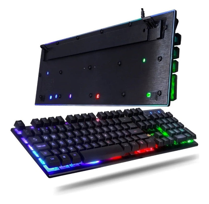 Kit Gamer Mouse e Teclado Semi Mecânico RGB KNUP TE 115