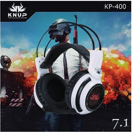 Fone De Ouvido Headset Gamer Over-ear  Knup Kp400 Branco E Preto