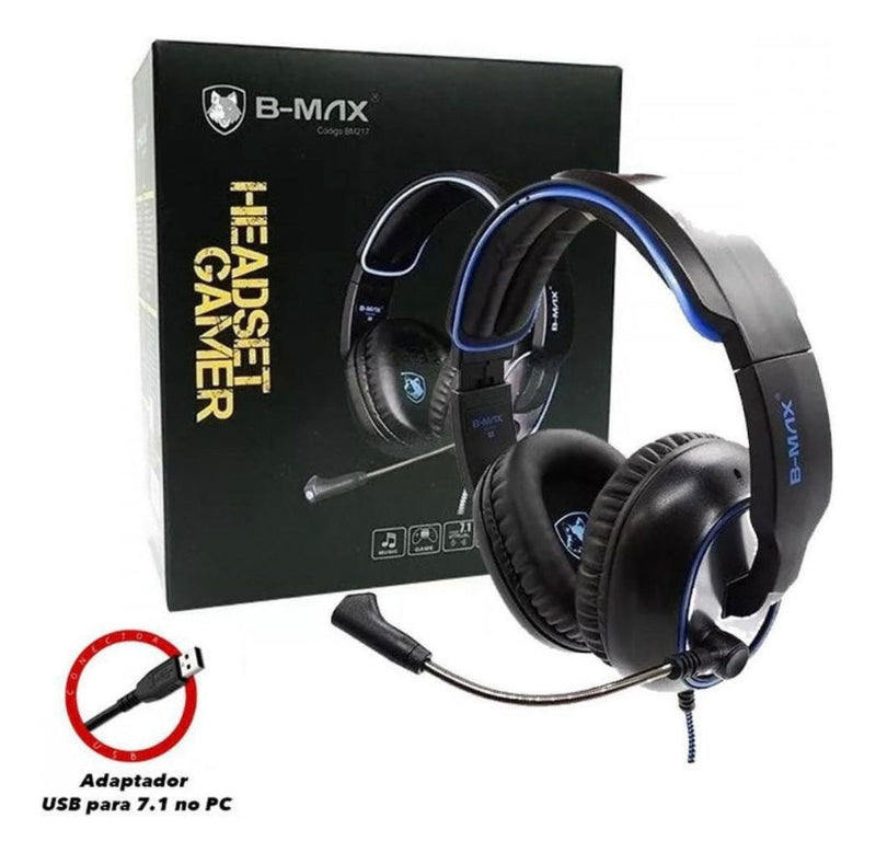 Fone De Ouvido Gamer Usb 7.1 Com Microfone B-max Bm 217