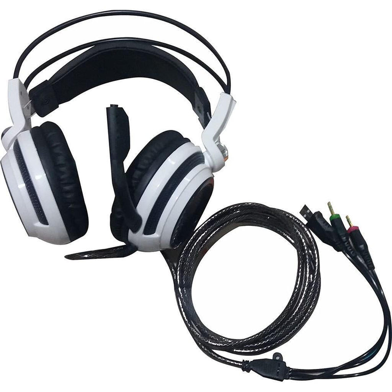 Fone De Ouvido Headset Gamer Over-ear  Knup Kp400 Branco E Preto