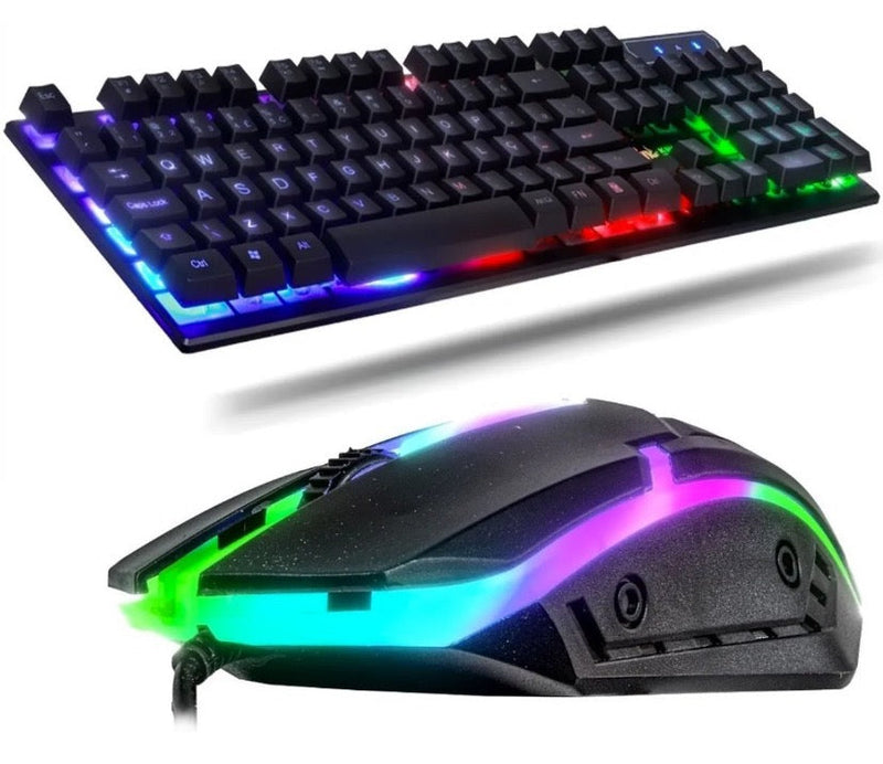 Kit Gamer Mouse e Teclado Semi Mecânico RGB KNUP TE 115