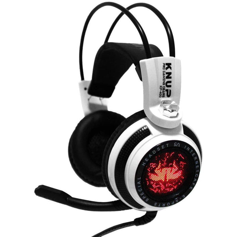 Fone De Ouvido Headset Gamer Over-ear  Knup Kp400 Branco E Preto