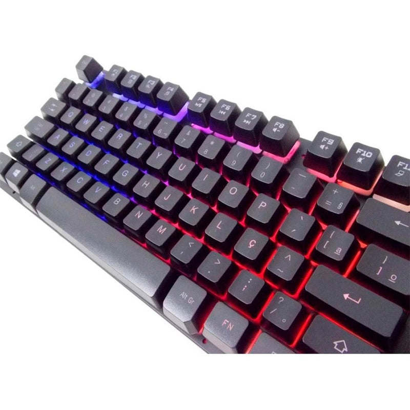 Kit Gamer Mouse e Teclado Semi Mecânico RGB KNUP TE 115