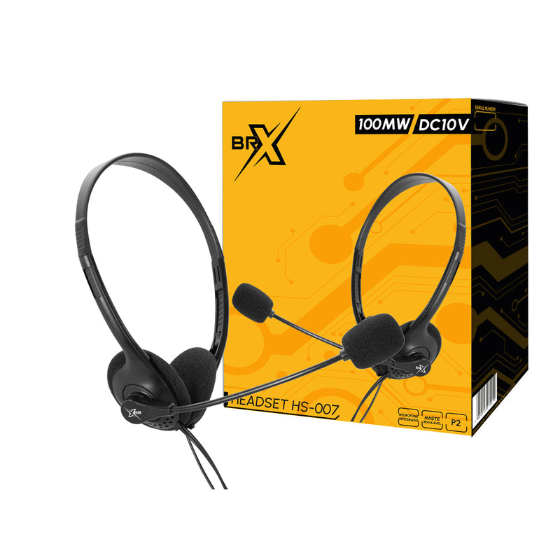 Headset BRX HS-007 Com Microfone -2 Plug P2