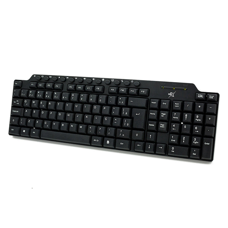 Teclado Multimidia Office BRX, ABNT2, Black, 51049232