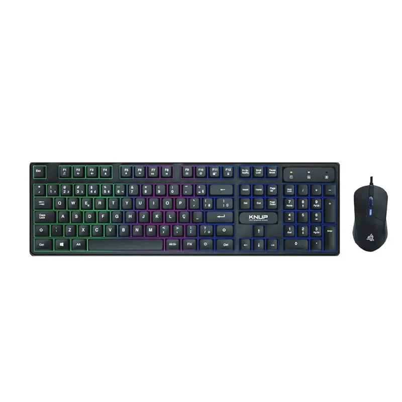 Kit Teclado e Mouse c/Fio Gamer USB RGB TE118 - Knup